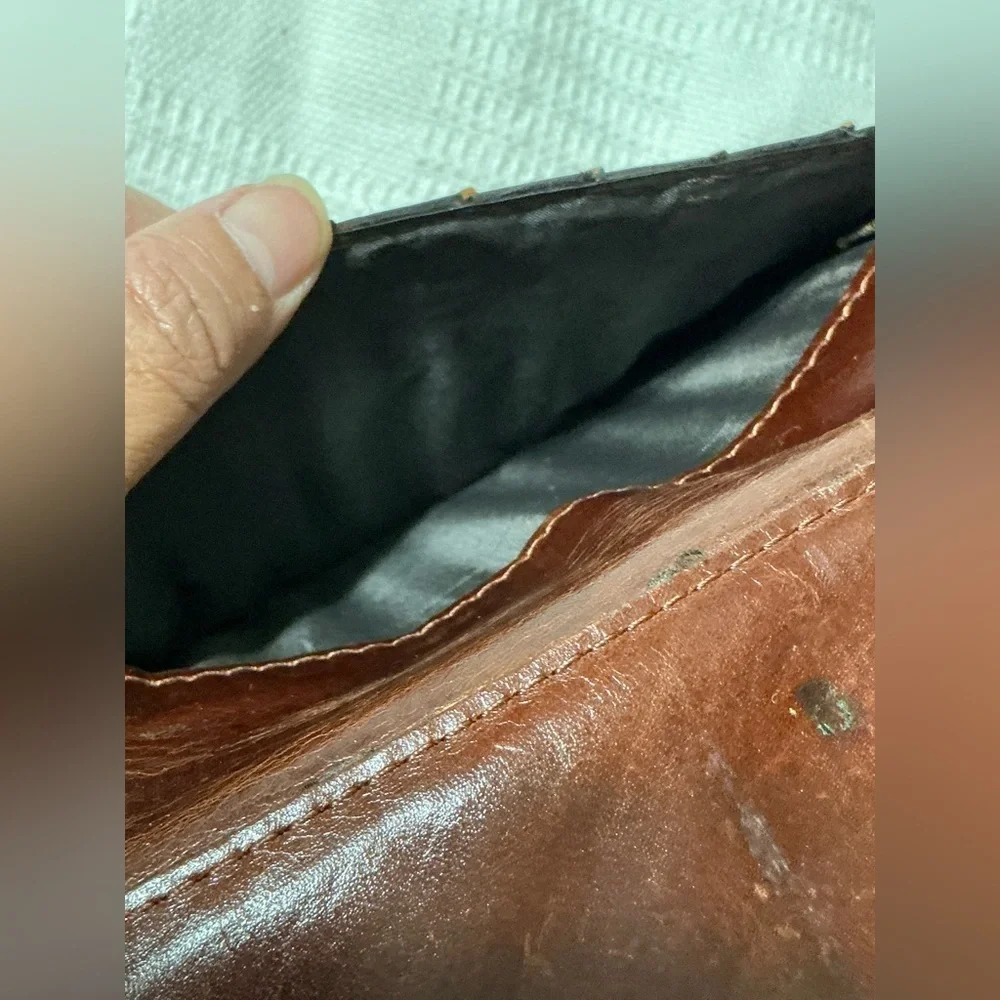 EUC Patricia Nash Brown Trifold Leather Wallet
